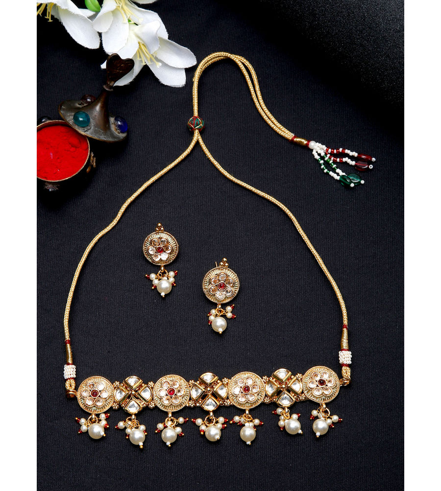 YouBella Jewellery Celebrity Inspired Gold Plated Necklace Jewellery Set for Girls and Women